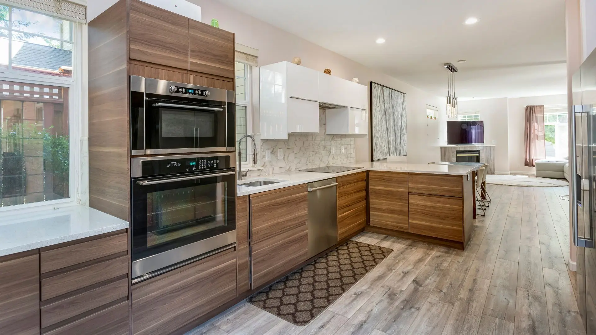 Contemporary kitchen design with island
